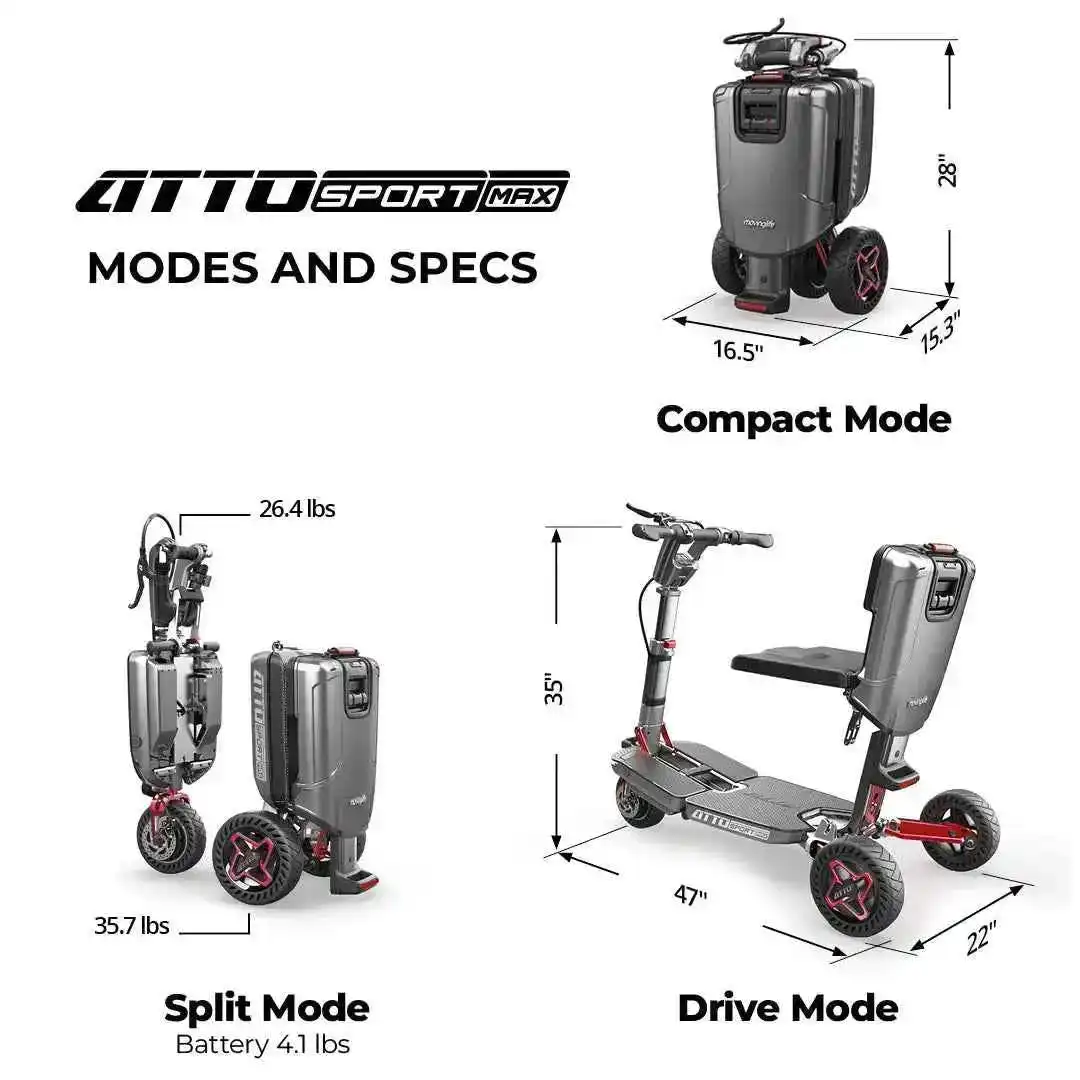 ATTO SPORT MAX Portable Mobility Scooter - Image 9